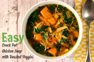 Easy Crockpot Chicken Soup With Roasted Veggies