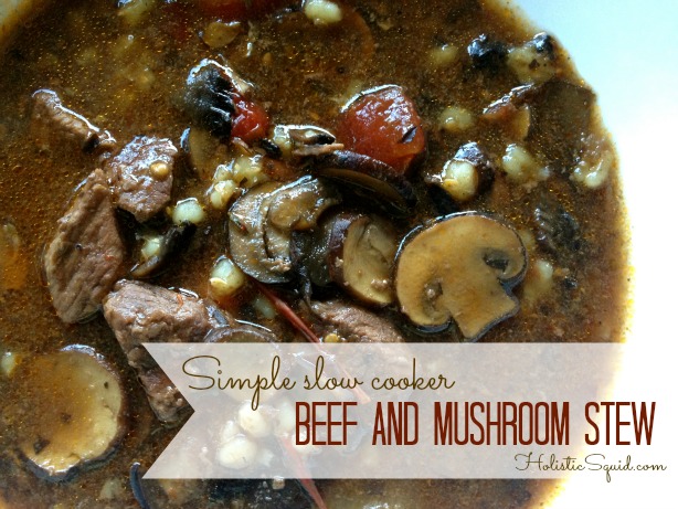 Simple Slow Cooker Beef and Mushroom Stew