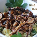 Wild Mushroom Ragout Over Baked Spaghetti Squash