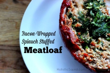 Bacon Wrapped Spinach Stuffed Meatloaf