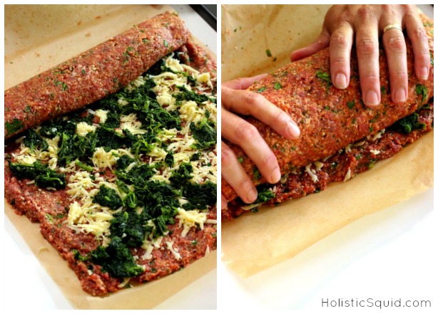 Bacon-Wrapped Spinach-Stuffed Meatloaf - Holistic Squid