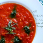 Bell Pepper Soup with Basil Tarragon Olive Oil