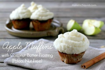 Apple Muffins With Coconut Butter Frosting (Paleo, Nut Free)