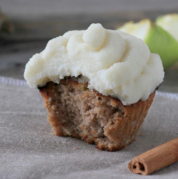 Apple Muffins with Coconut Butter Frosting (Paleo, Nut Free) - Holistic Squid